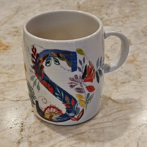 Anthropologie Starla M Halfmann Monogram Mug - Picture 1 of 6